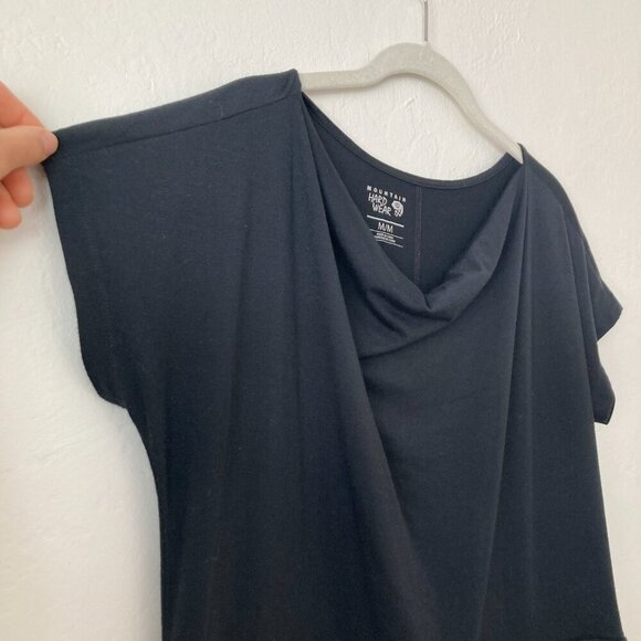 Mountain Hardwear Black Exercise Dress Cowl Neck Cap Sleeve Travel Errands Basic - Picture 3 of 11